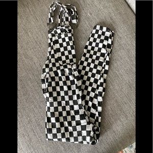 Checkered overalls